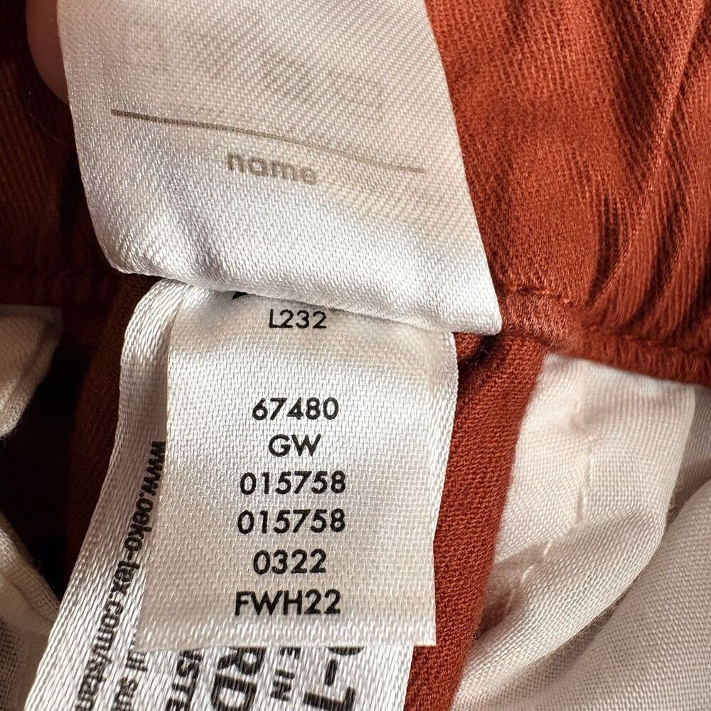 Hanna Andersson Girls Pants Size 12 Rust Orange Straight Leg Pull On Cotton - Picture 5 of 7